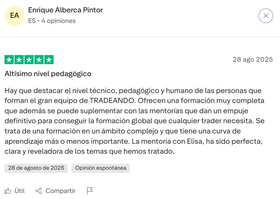 Opiniones de alumnos de Tradeando de Enrique Moris
