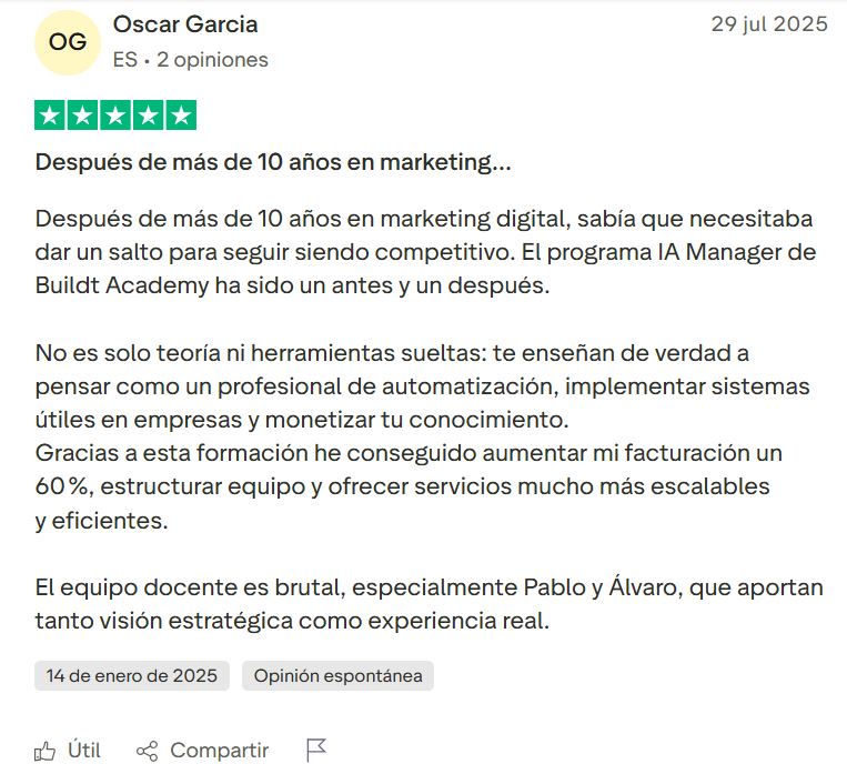 Opinión alumnos Buildt Academy